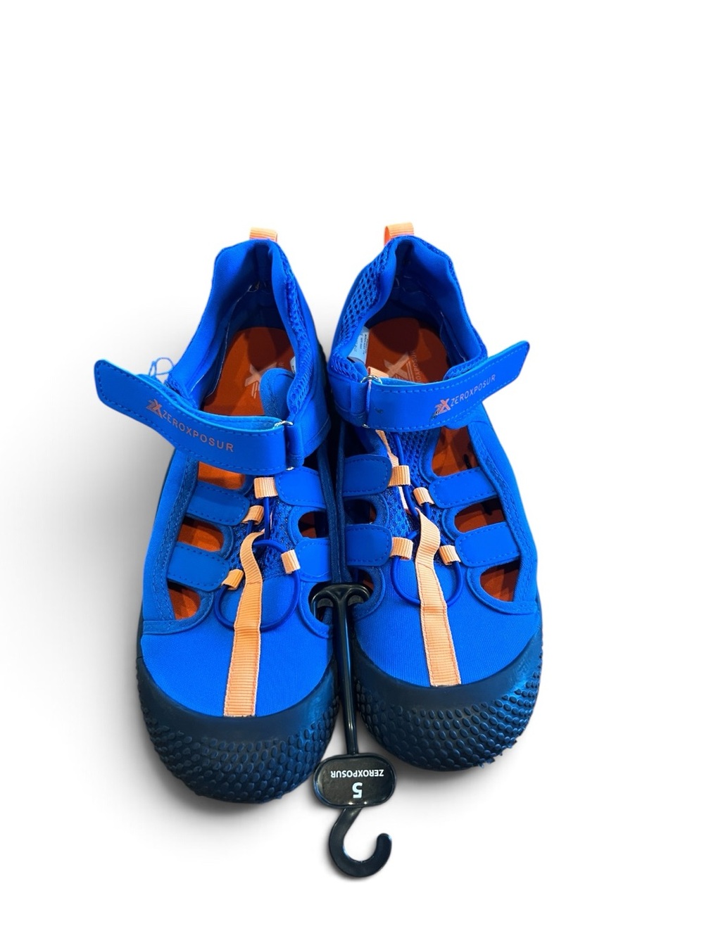ZeroXposur Kids Blue & Orange Closed-Toe Water Shoes Size 5